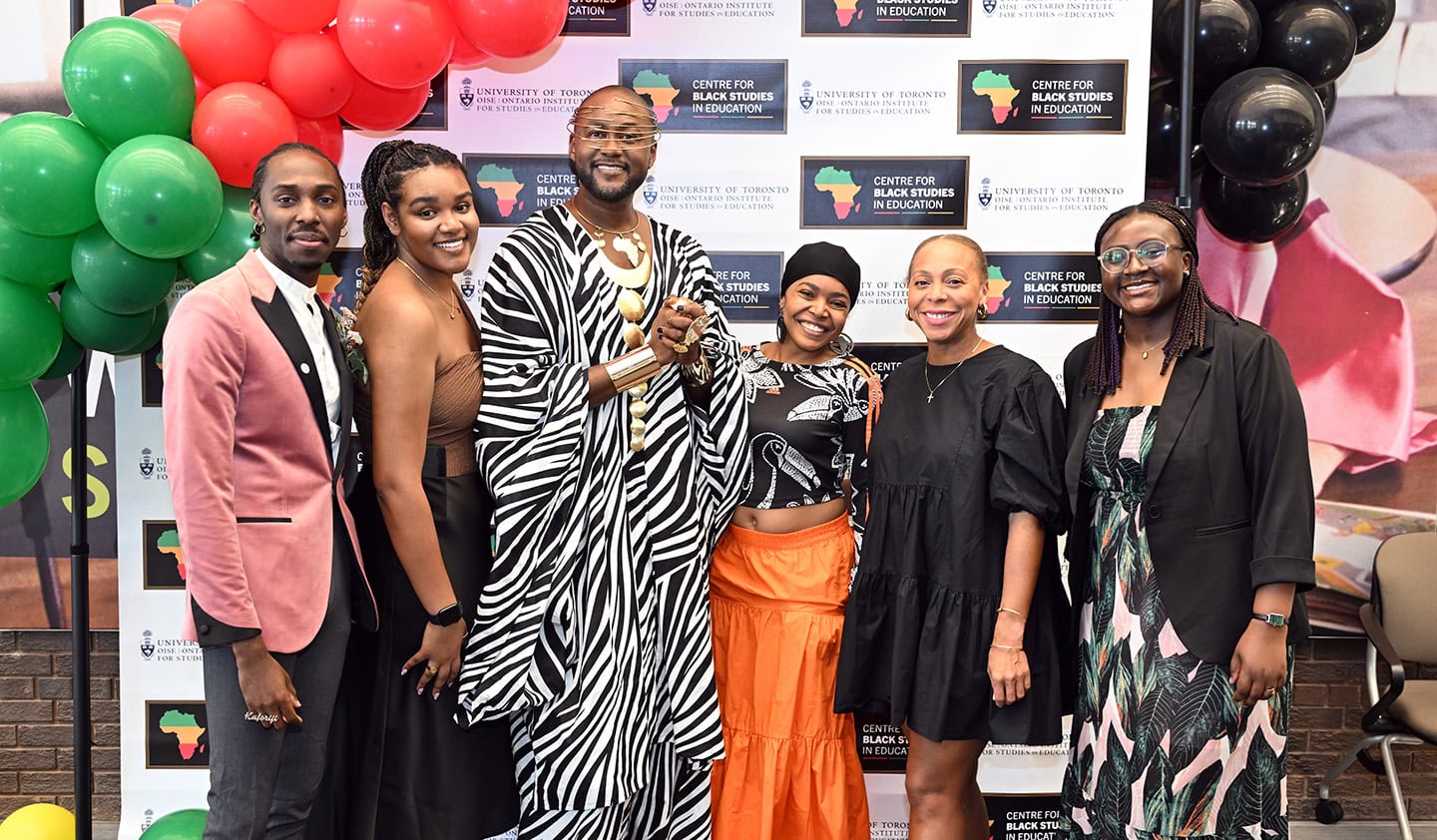 OISE community members pose for a photo in celebration of the Centre for Black Studies in Education.